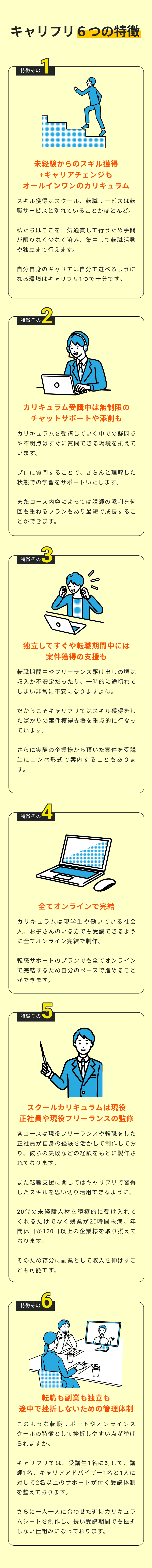 キャリフリ5つの特徴