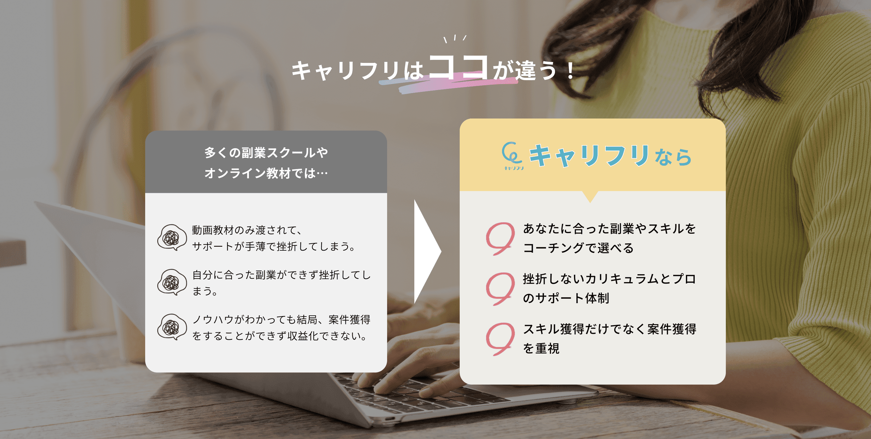 キャリフリはココが違う！